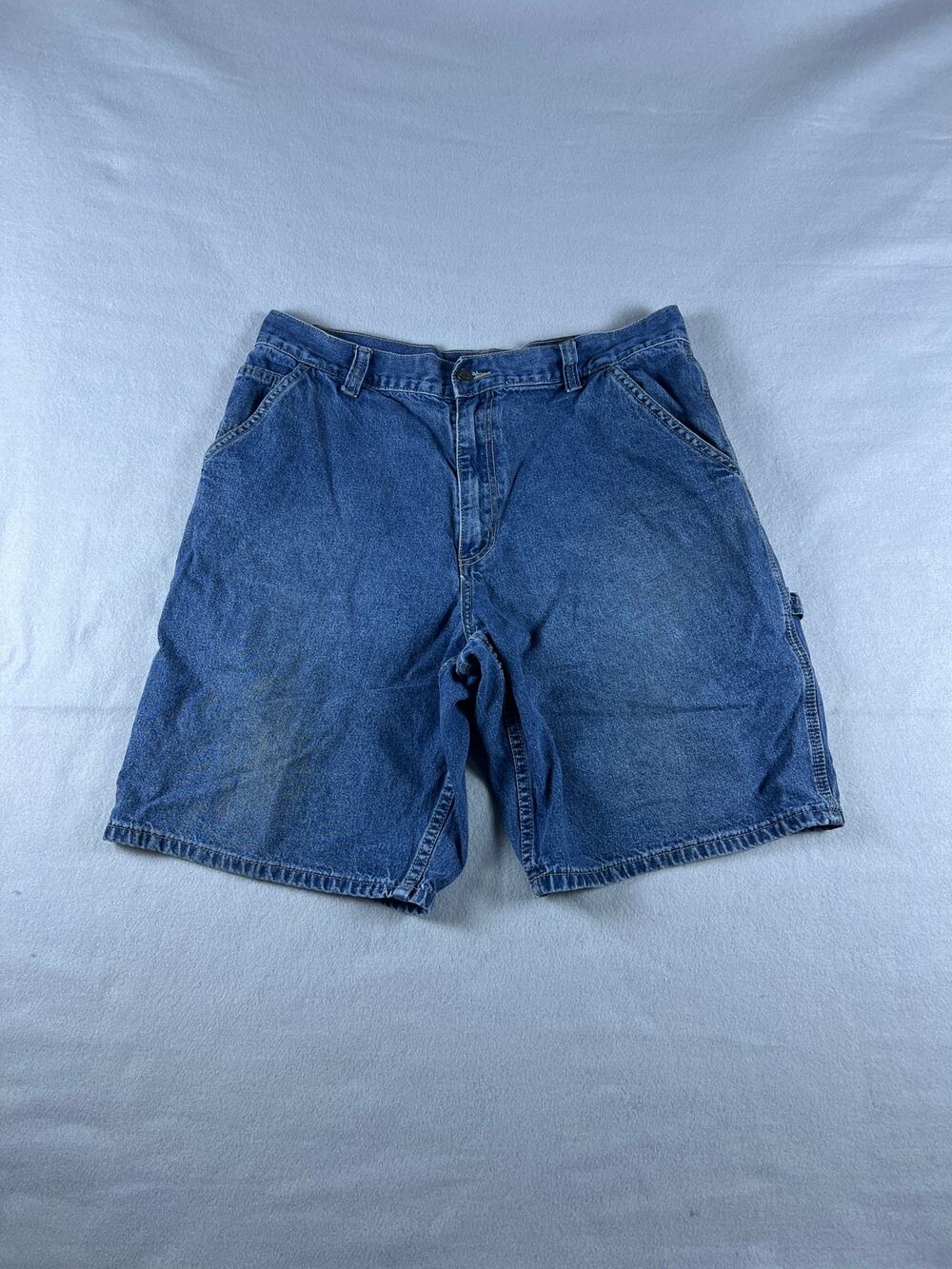 Open Trails Carpenter Shorts Mens 36 Blue Medium Wash Denim Utility Workwear